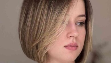 قصات شعر قصير مدرج للوجه البيضاوي