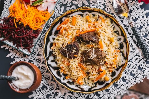 طريقة تدخين الأرز بالفحم واللحم