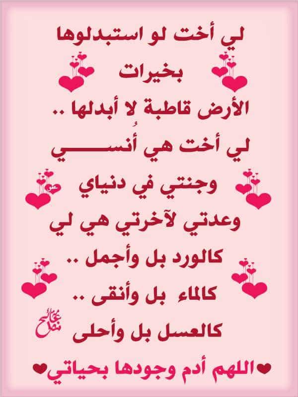 كلمات عن الأخت الحنونة