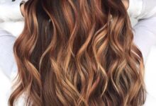 لون شعر نحاسي كراميل